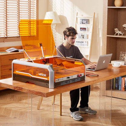 Laser Engraver, 20W, Laser Engraving and Cutting Machine with Enclosure Camera, Laser Cutter, 400 x 400 mm Working Area, 30000 mm/min, for Wood, Leather, Glass, Paper, Certain Metal, Class 1