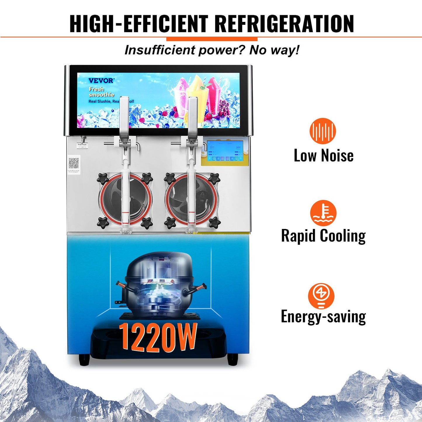 8L / 2.1 Gal Double Bowl Commercial Slushy Machine Margarita Smoothie Frozen Drink