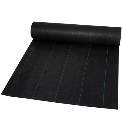 Garden Weed Barrier Fabric, 197 g/m² Heavy Duty Landscape Fabric, 120 cm x 3048 cm Weed Block Control for Garden Ground Cover, Woven Geotextile Fabric for Landscaping, Gardening, Underlayment, Black