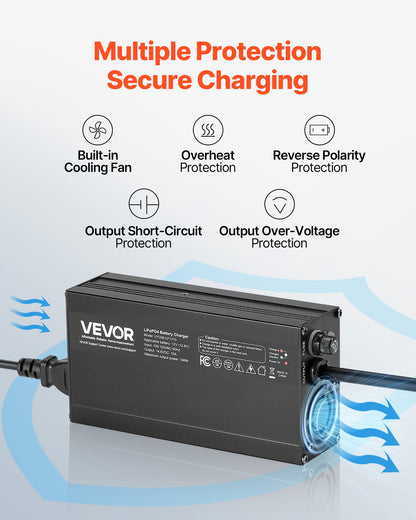 12V 10A litiumbatteriladdare, 14.6V, AC-DC LiFePO4 smart laddare, med Anderson-kontakt, LED-indikator, 0V-aktivering, för litium-LiFePO4-djupcykelladdningsbara batterier för båt, husbil