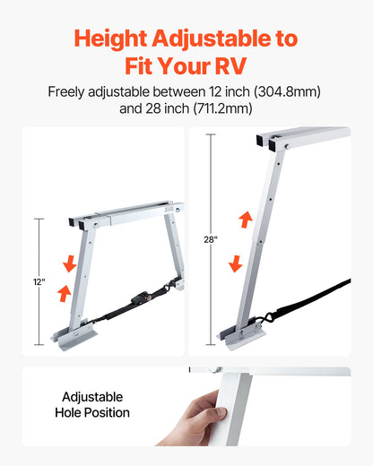 Universal RV Stabilizer, RV Bumper Stabilizer for Trailers, Campers, Fifth Wheel, Compact Foldable Design for Easy Storage, Adjustable Height from 304.8mm to 711.2 mm, Reduces RV Wobble, 1 Pack