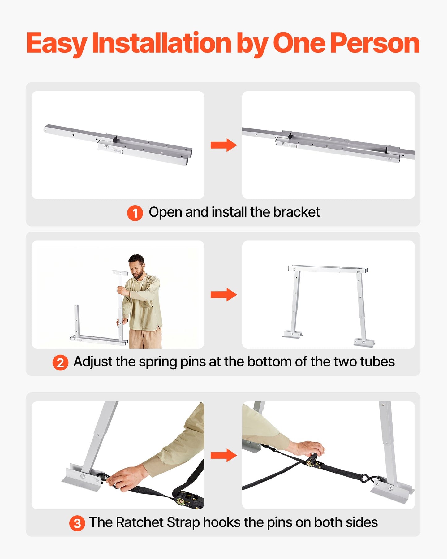 Universal RV Stabilizer, RV Bumper Stabilizer for Trailers, Campers, Fifth Wheel, Compact Foldable Design for Easy Storage, Adjustable Height from 304.8mm to 711.2 mm, Reduces RV Wobble, 1 Pack