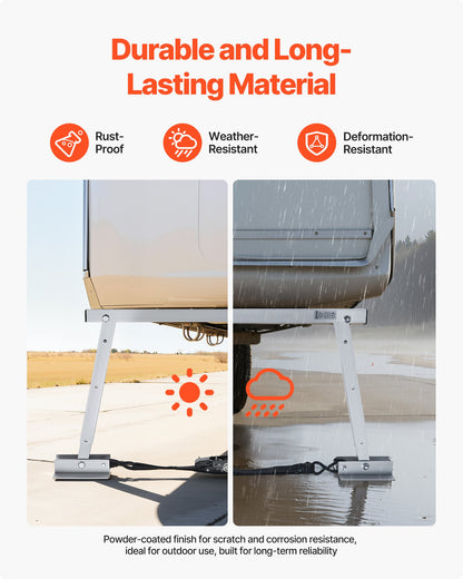 Universal RV Stabilizer, RV Bumper Stabilizer for Trailers, Campers, Fifth Wheel, Compact Foldable Design for Easy Storage, Adjustable Height from 304.8mm to 711.2 mm, Reduces RV Wobble, 1 Pack