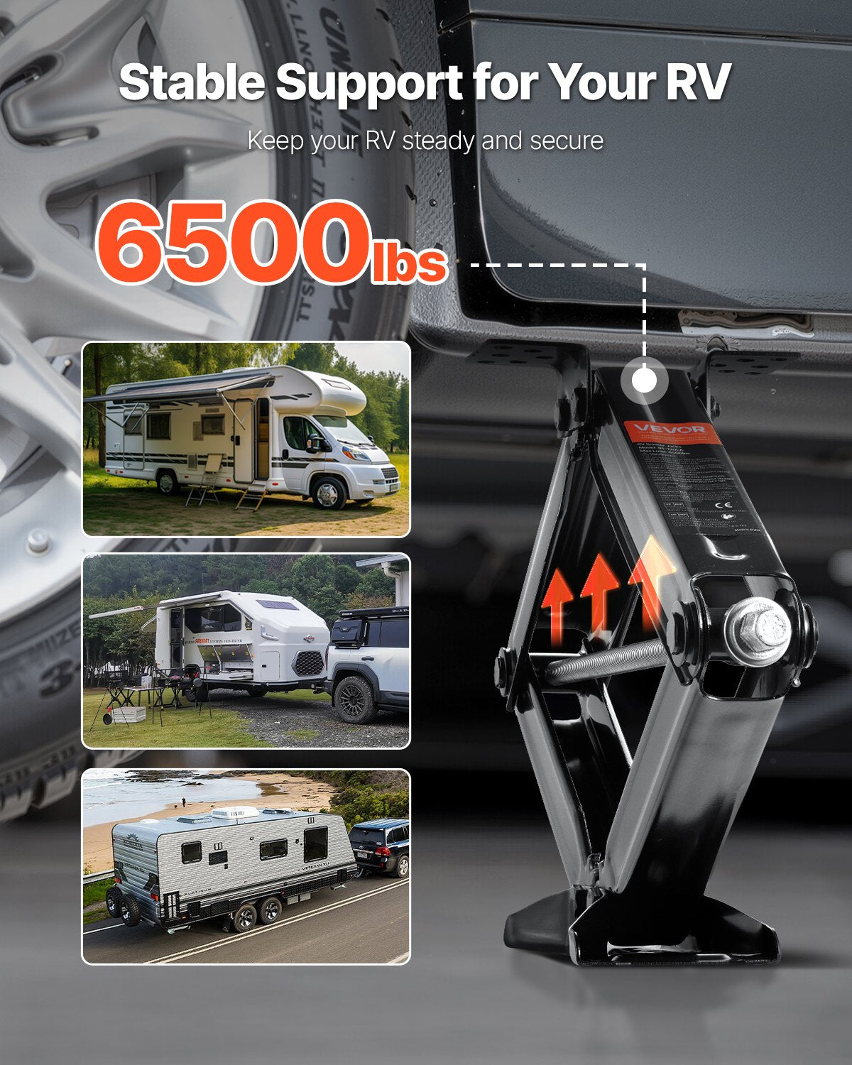2000 kg saxdomkrafter för husbilar, 10–61 cm saxdomkrafter för husbilsstabilisator, set om 2, kraftig domkraft med vev, hylsa och vattenpass, böjs eller deformeras inte lätt