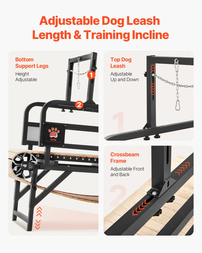 Dog Treadmill for Large Dogs, 330 lbs Weight Capacity, 17.52" Runway, Dog Running Machine with Adjustable Ramps, Dog Pacer Slatmill for Dogs, Pet Treadmill for Indoor & Outdoor Exercise