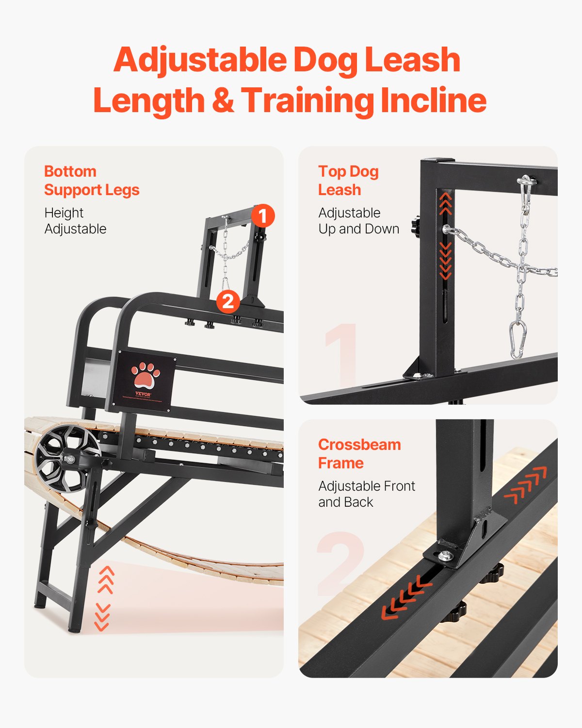 Löpband för medelstora hundar, viktkapacitet 145 kg, löpband för hundar med justerbara ramper, 40 cm löpbana för hundpacer, löpband för husdjur för inomhus- och utomhusträning