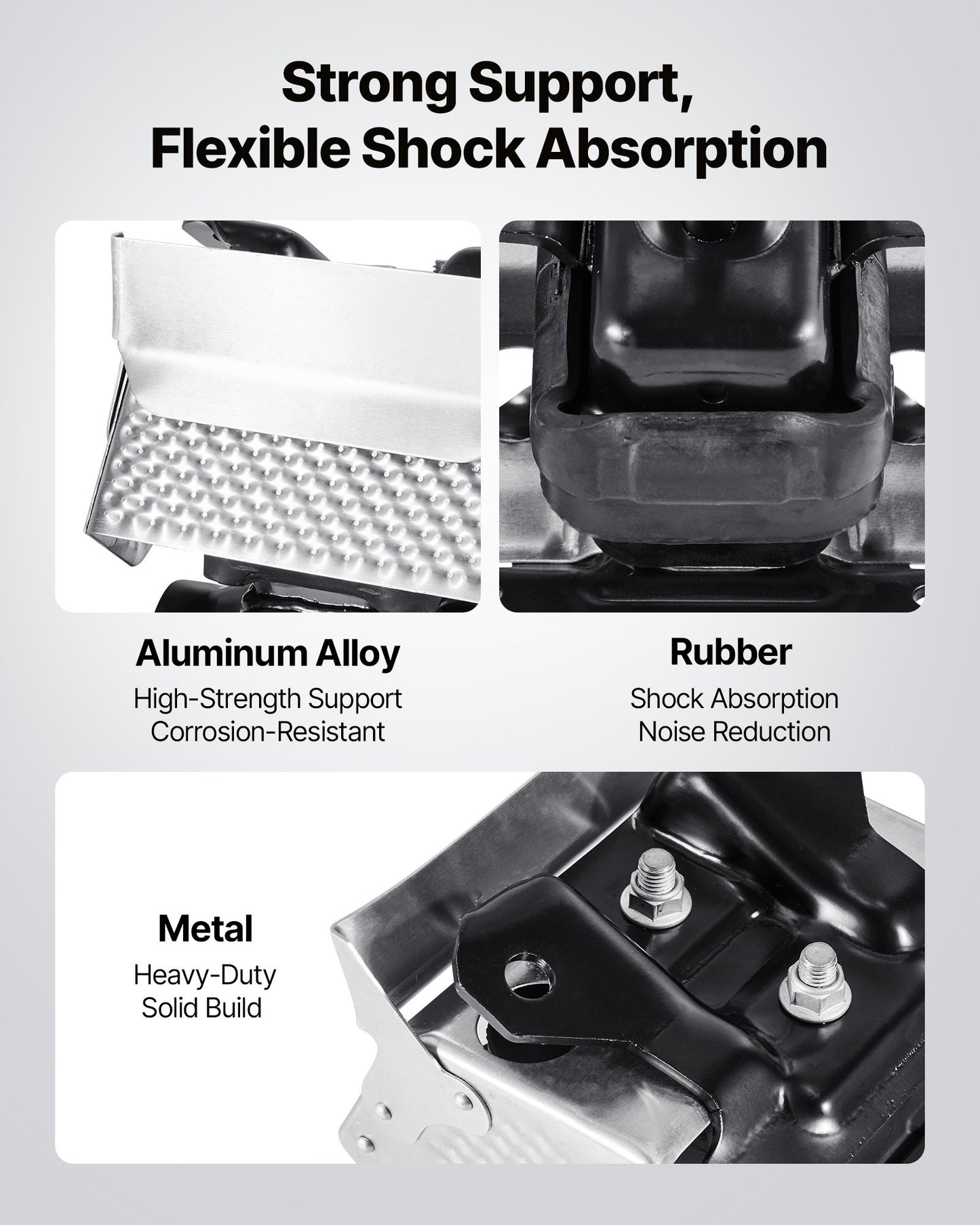 Engine Motor Mount Kit Replacement, Set of 2, Compatible with 2007–2013 Chevrolet Silverado 1500 5.3L V8, Replace OE# A5365, A5365, Secure Support, Left and Right Front Mounts