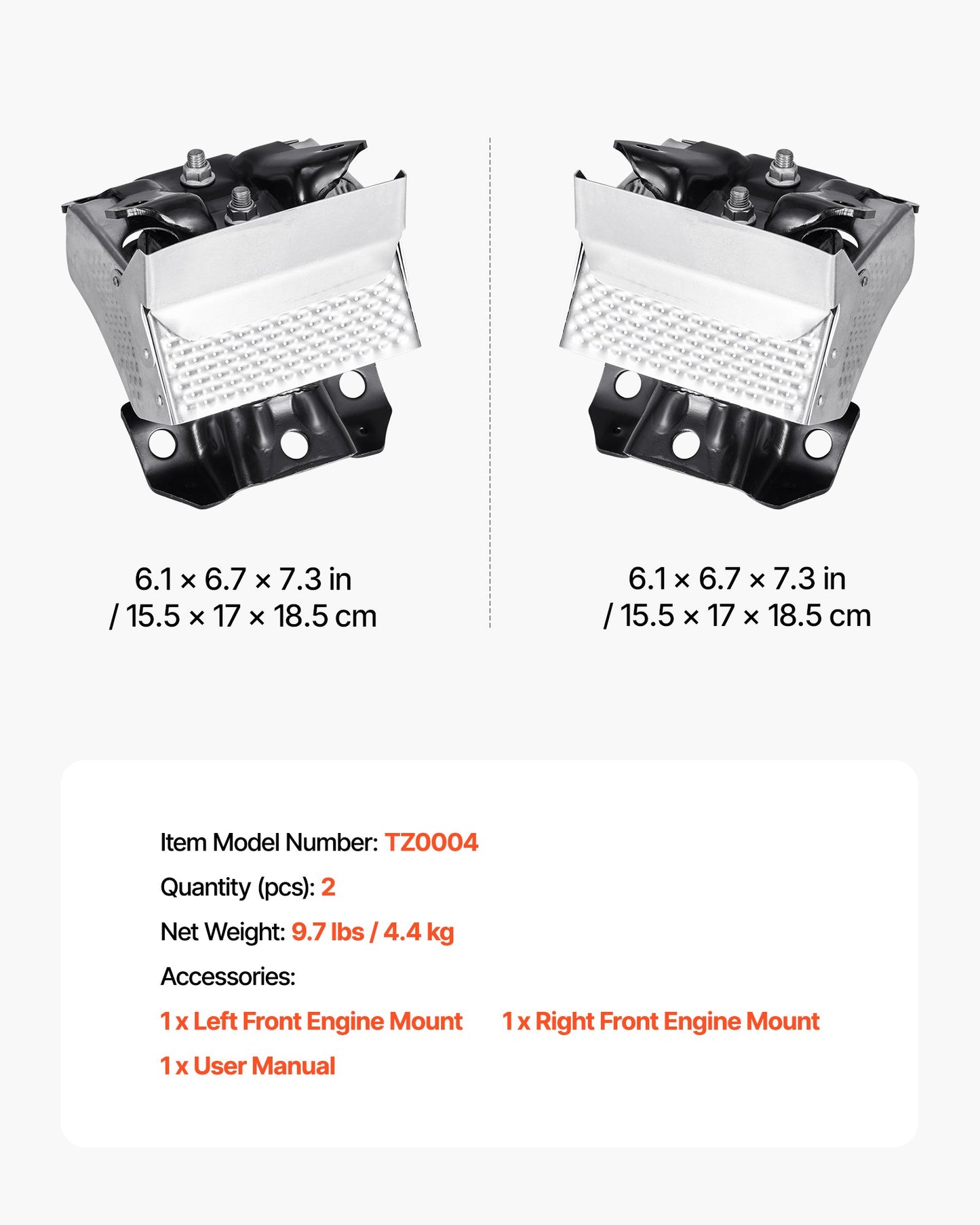Engine Motor Mount Kit Replacement, Set of 2, Compatible with 2007–2013 Chevrolet Silverado 1500 5.3L V8, Replace OE# A5365, A5365, Secure Support, Left and Right Front Mounts