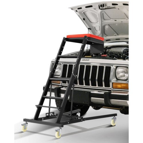 Automotive Top Creeper, Engine Creeper 42.5"-64.8", 400 LBS Capacity High Top Creeper, 4 Swivel Caster Wheels, Padded Deck, Creeper for Home Garage, Workshop Repair Maintenance