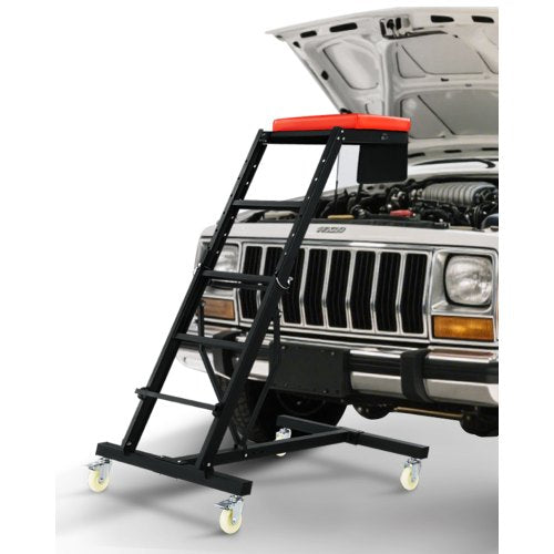 Automotive Creeper, with Adjustable Height 49.6" to 75.6", 400 LBS Capacity High Creeper, 4 Swivel Caster Wheels, Heavy Duty Creeper for Auto Repair and Maintenance