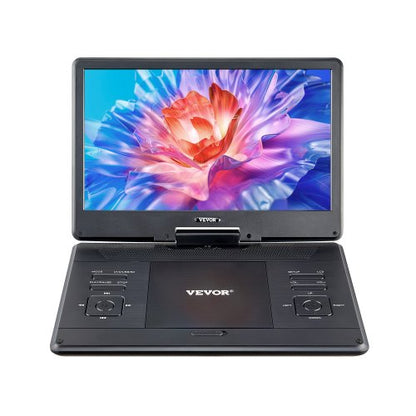 Portable DVD Player, 14 inch HD Swivel Display Screen, 4.5-5 Hours Built-in Rechargeable Battery, Dual Speakers, Support Sync TV/USB/SD Card/CD/DVD, Car Charger, AC Power Adapter, Remote Control