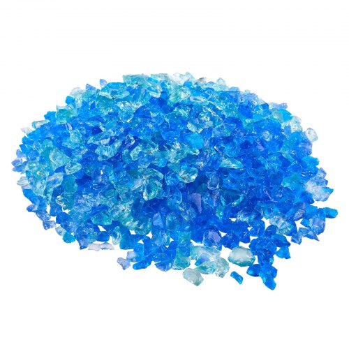 Fire Glass, 10 LBS / 4.5 KG Fireplace Rocks, 3/4-Inch / 19.05 mm Reflective Firepit Glass Rock, High Luster Stone Landscaping for Fire Pit Table, Aqua Blue + Caribbean Blue + Aqua Green
