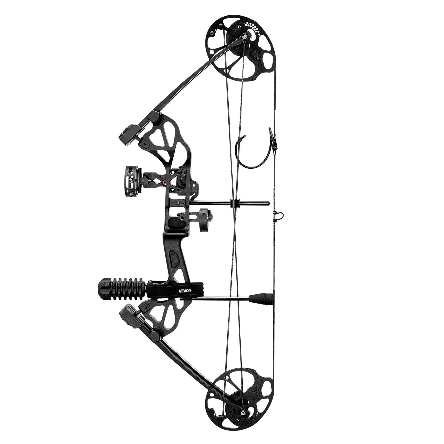Compoundbåge, justerbar draglängd 48-76 cm, compoundbågspaket för nybörjare, dragvikt 8-32 kg, bågar och pilar för bågskytte, högerhandskit med jaktutrustning, 320 fps, svart