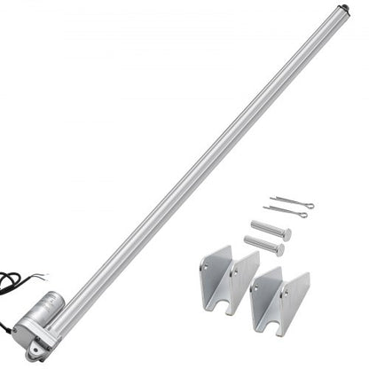 12V linjärt ställdon, 1016 mm slaglängd IP65 vattentät linjärt ställdon, 3000N 5 mm/s rörelseställdon med monteringsfäste för solcellsspårare, industrimaskiner, dörröppnare