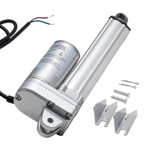 12V linjärt ställdon, 101,6 mm slaglängd IP65 vattentätt linjärt ställdon, 3000N 5 mm/s rörelseställdon med monteringsfästen för solcellsspårare, industrimaskiner, dörröppnare