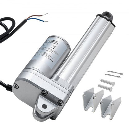 12V linjärt ställdon, 101,6 mm slaglängd IP65 vattentätt linjärt ställdon, 3000N 5 mm/s rörelseställdon med monteringsfästen för solcellsspårare, industrimaskiner, dörröppnare