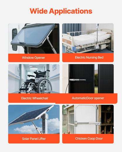 12V linjärt ställdon, 101,6 mm slaglängd IP65 vattentätt linjärt ställdon, 3000N 5 mm/s rörelseställdon med monteringsfästen för solcellsspårare, industrimaskiner, dörröppnare