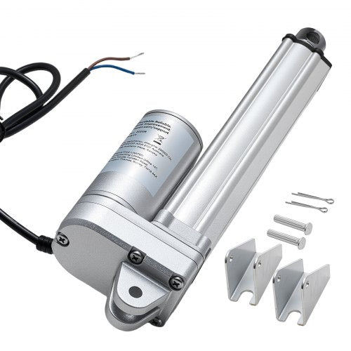 12V linjärt ställdon, 152,4 mm slaglängd IP65 vattentätt linjärt ställdon, 3000N 5 mm/s rörelseställdon med monteringsfästen för solcellsspårare, industrimaskiner, dörröppnare