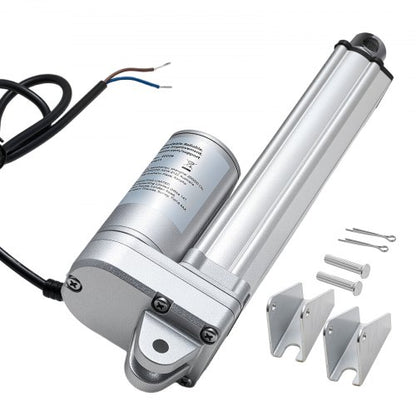 12V linjärt ställdon, 152,4 mm slaglängd IP65 vattentätt linjärt ställdon, 3000N 5 mm/s rörelseställdon med monteringsfästen för solcellsspårare, industrimaskiner, dörröppnare