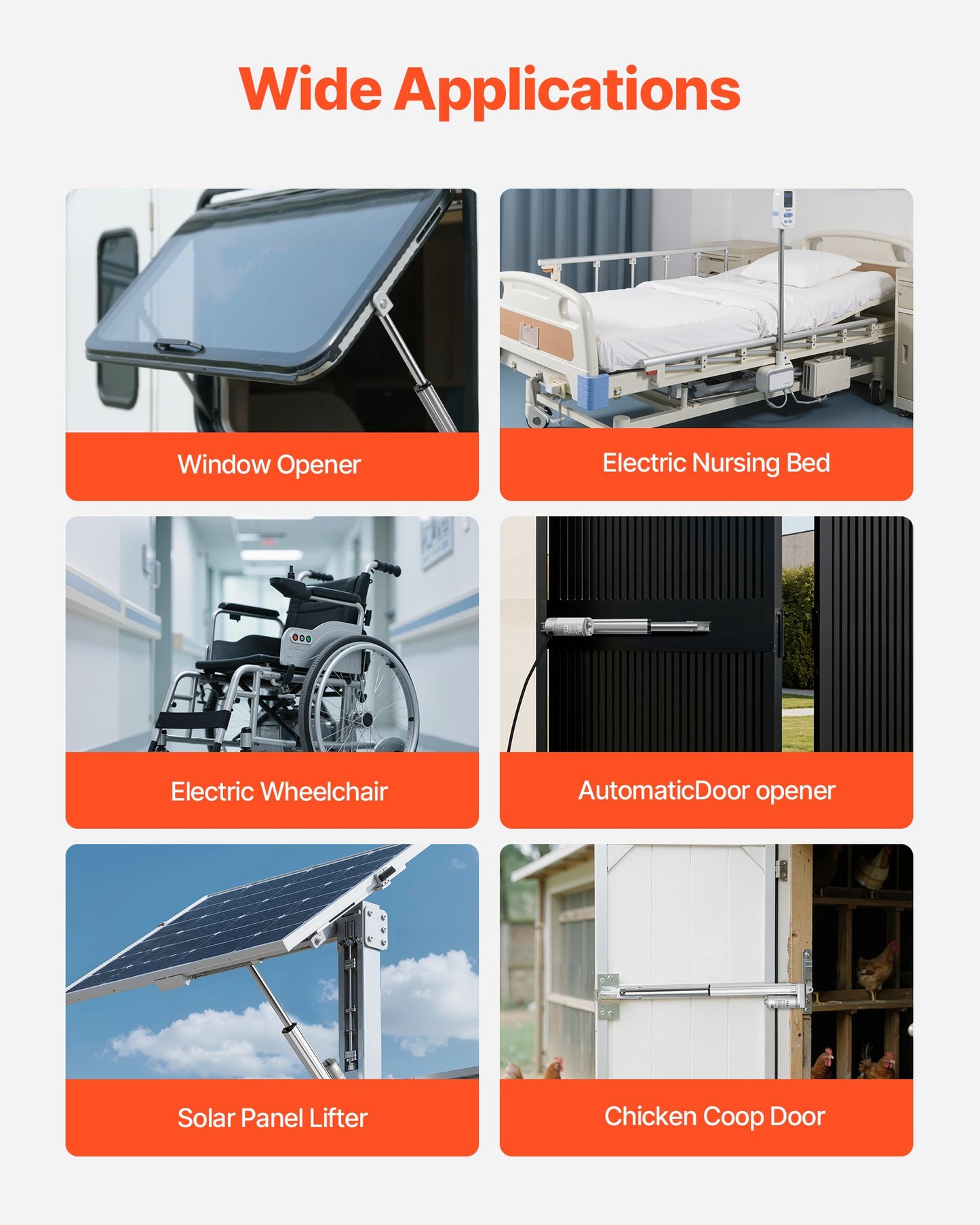 12V Linear Actuator, 152.4mm Stroke IP65 Waterproof Linear Actuator, 3000N 5mm/s Motion Actuators with Mounting Brackets for Solar Trackers, Industrial Machinery, Door Opener