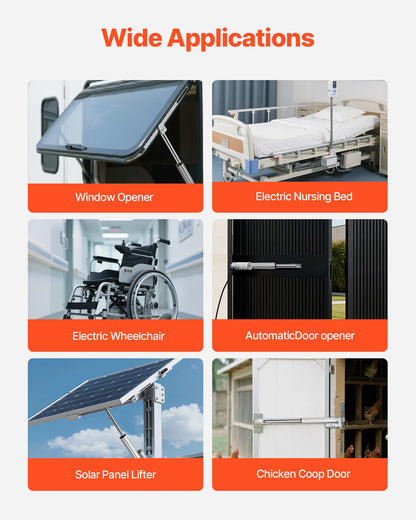 12V Linear Actuator, 152.4mm Stroke IP65 Waterproof Linear Actuator, 3000N 5mm/s Motion Actuators with Mounting Brackets for Solar Trackers, Industrial Machinery, Door Opener