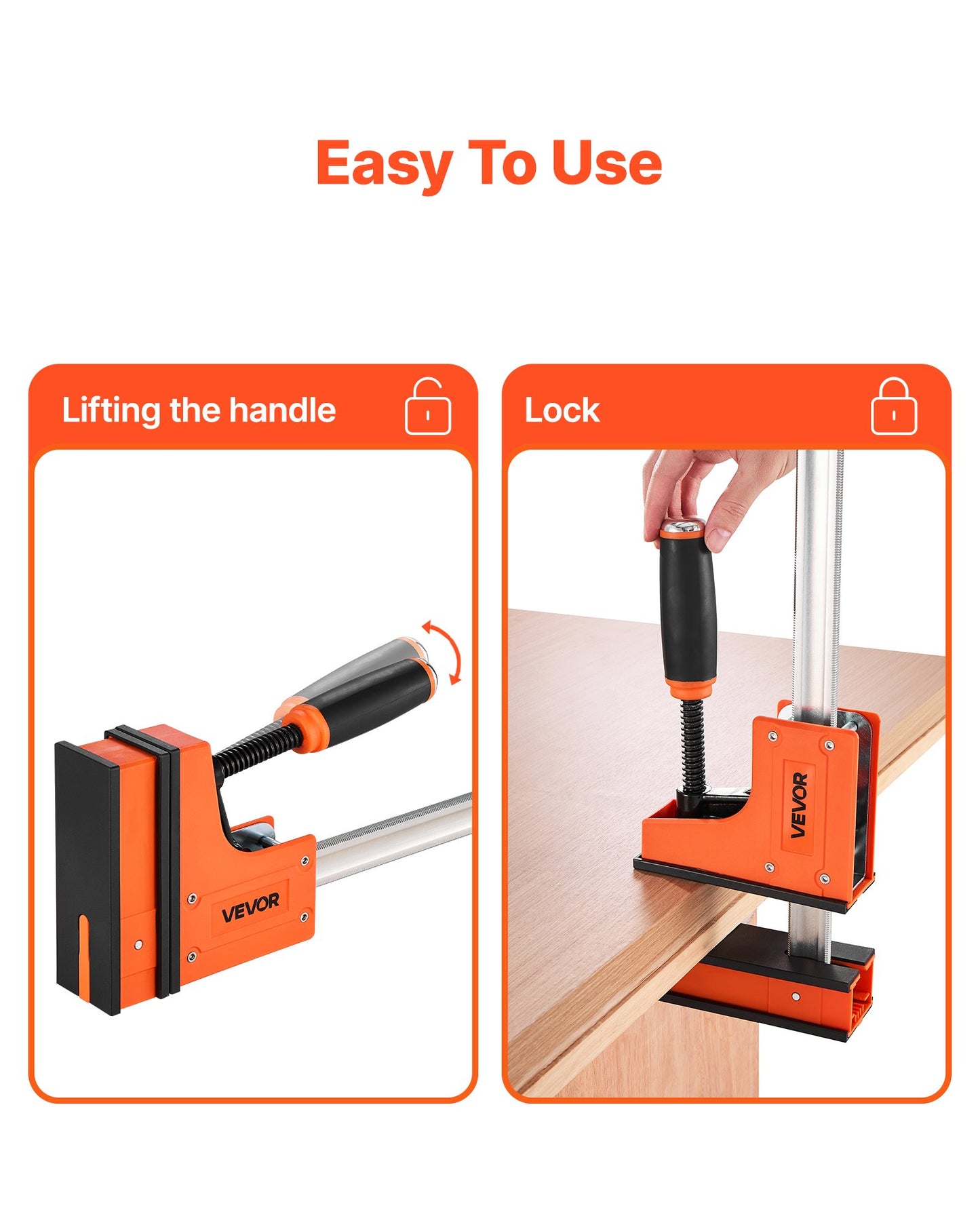 Bar Clamps for Woodworking, 2-Pack 76.2 cm Parallel Clamp Set, F-Clamp with 680 kg Load Limit, Even Pressure, High-strength Plastic and Carbon Steel, for Woodworking Metal Working, Orange