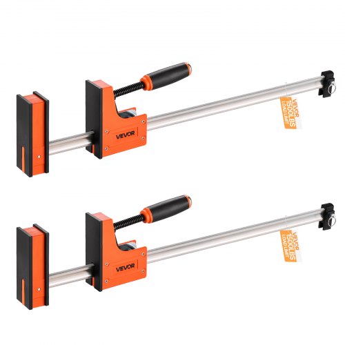 Bar Clamps for Woodworking, 2-Pack 91.4 cm Parallel Clamp Set, F-Clamp with 680 kg Load Limit, Even Pressure, High-strength Plastic and Carbon Steel, for Woodworking Metal Working, Orange