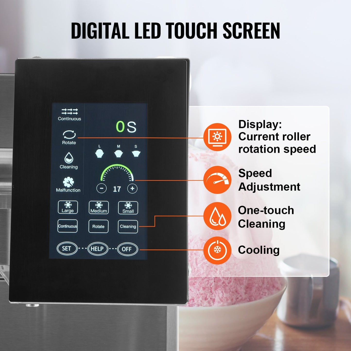 Commercial Snowflake Ice Machine, 573LBS/24H Snowflake Ice Maker, Stainless Steel Ice Shaver Machine, Electric Snow Cone Maker, Air Cooling System for Rapid Heat Dissipation, for Bakery, Cafe