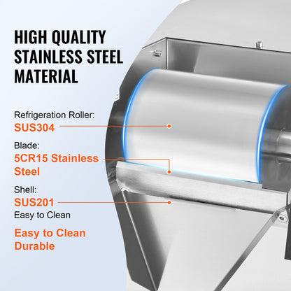 Commercial Snowflake Ice Machine, 573LBS/24H Snowflake Ice Maker, Stainless Steel Ice Shaver Machine, Electric Snow Cone Maker, Air Cooling System for Rapid Heat Dissipation, for Bakery, Cafe