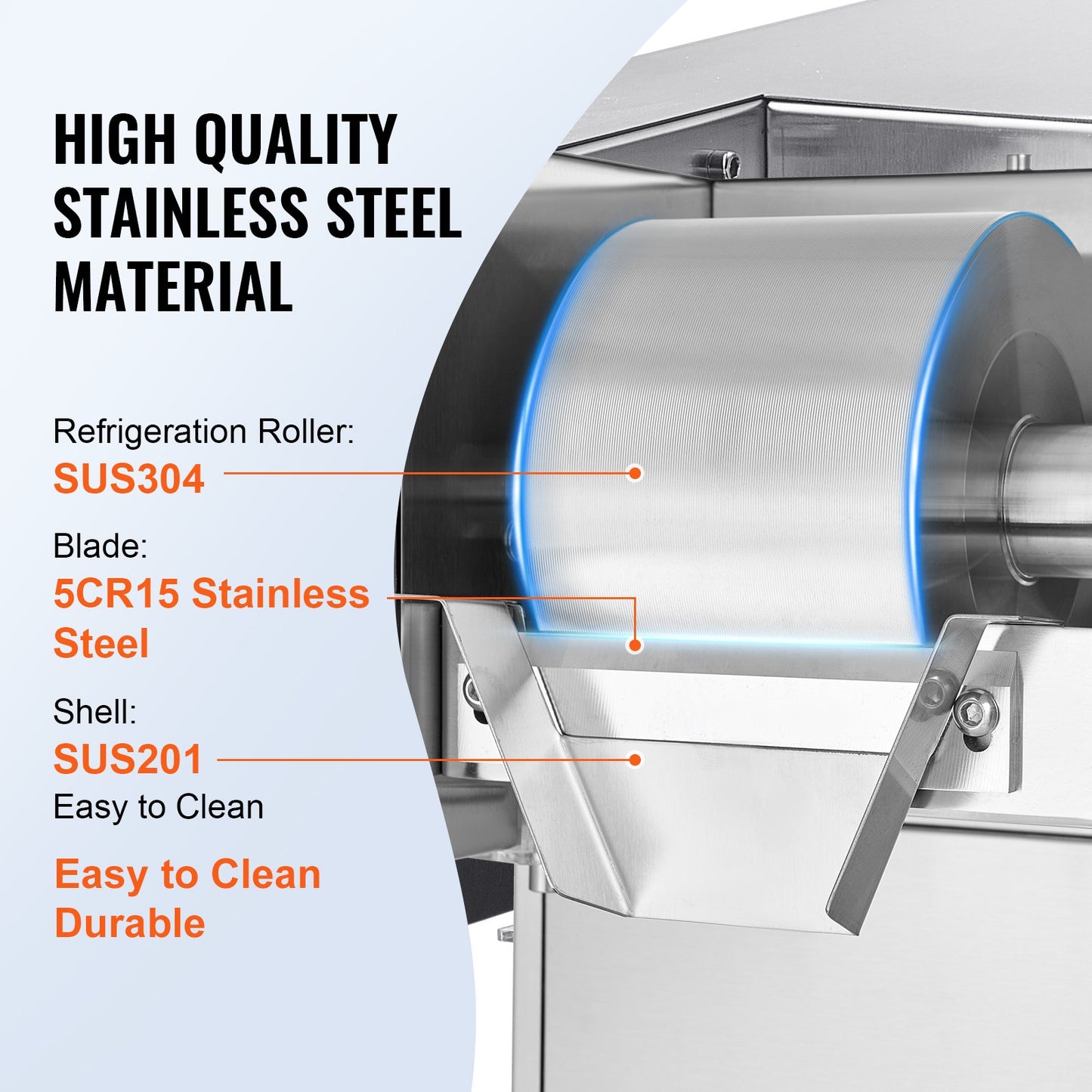 Commercial Snowflake Ice Machine, 276LBS/24H Snowflake Ice Maker, Stainless Steel Ice Shaver Machine, Electric Snow Cone Maker, Air Cooling System for Rapid Heat Dissipation, for Bakery, Cafe