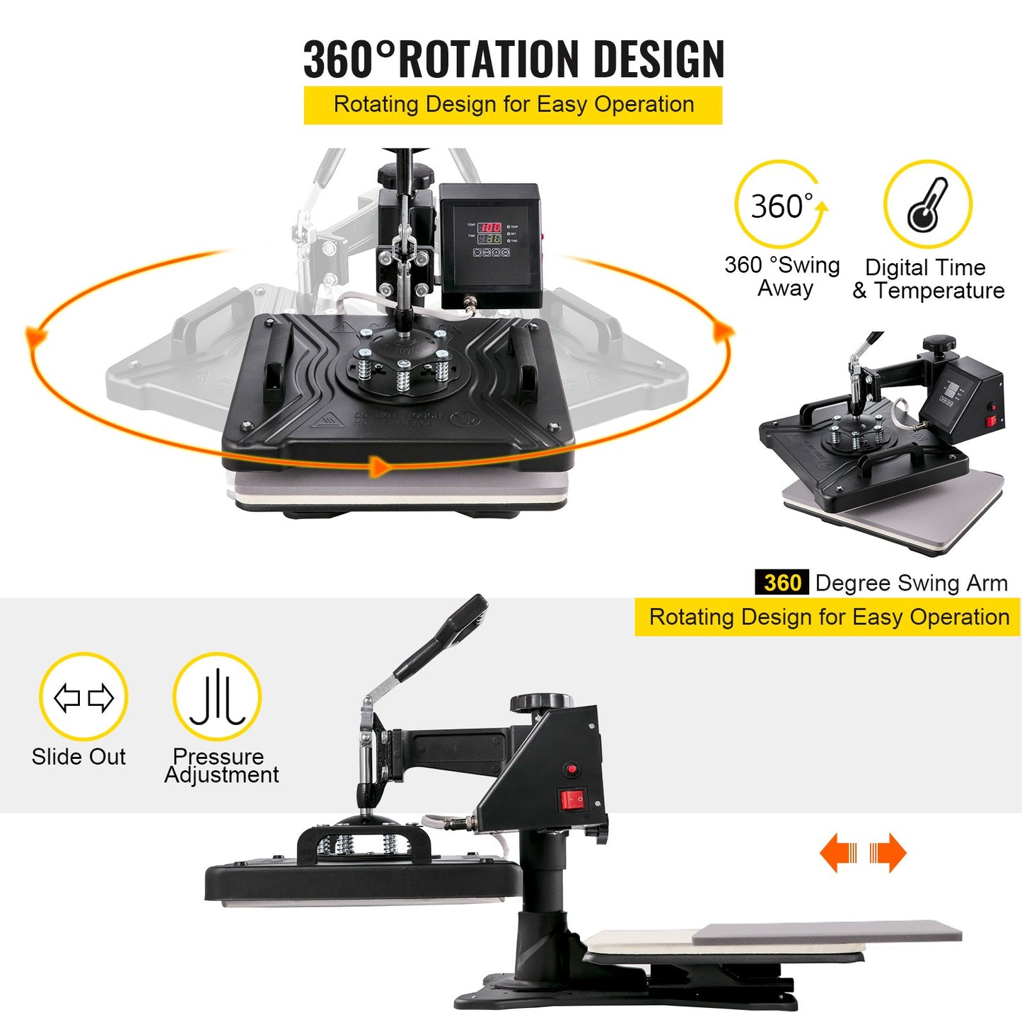 5in 1 Digital 15"x12" Heat Press&34" Vinyl Cutter w/ Signmaster Software