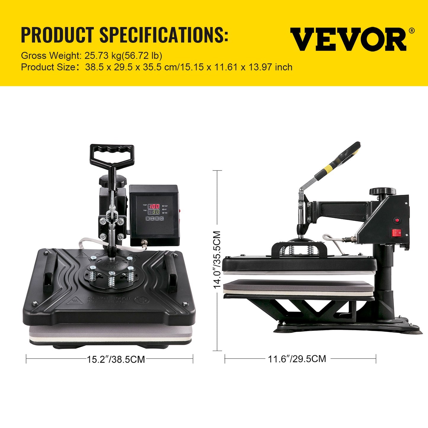 Heat Press 6 in 1 Heat Press Machine 38x30cm T-shirt Press Mug Printing Machine Multifuctional Heat Transfer Machine for T-shirt Mug Hat Plate Sublimation Printing