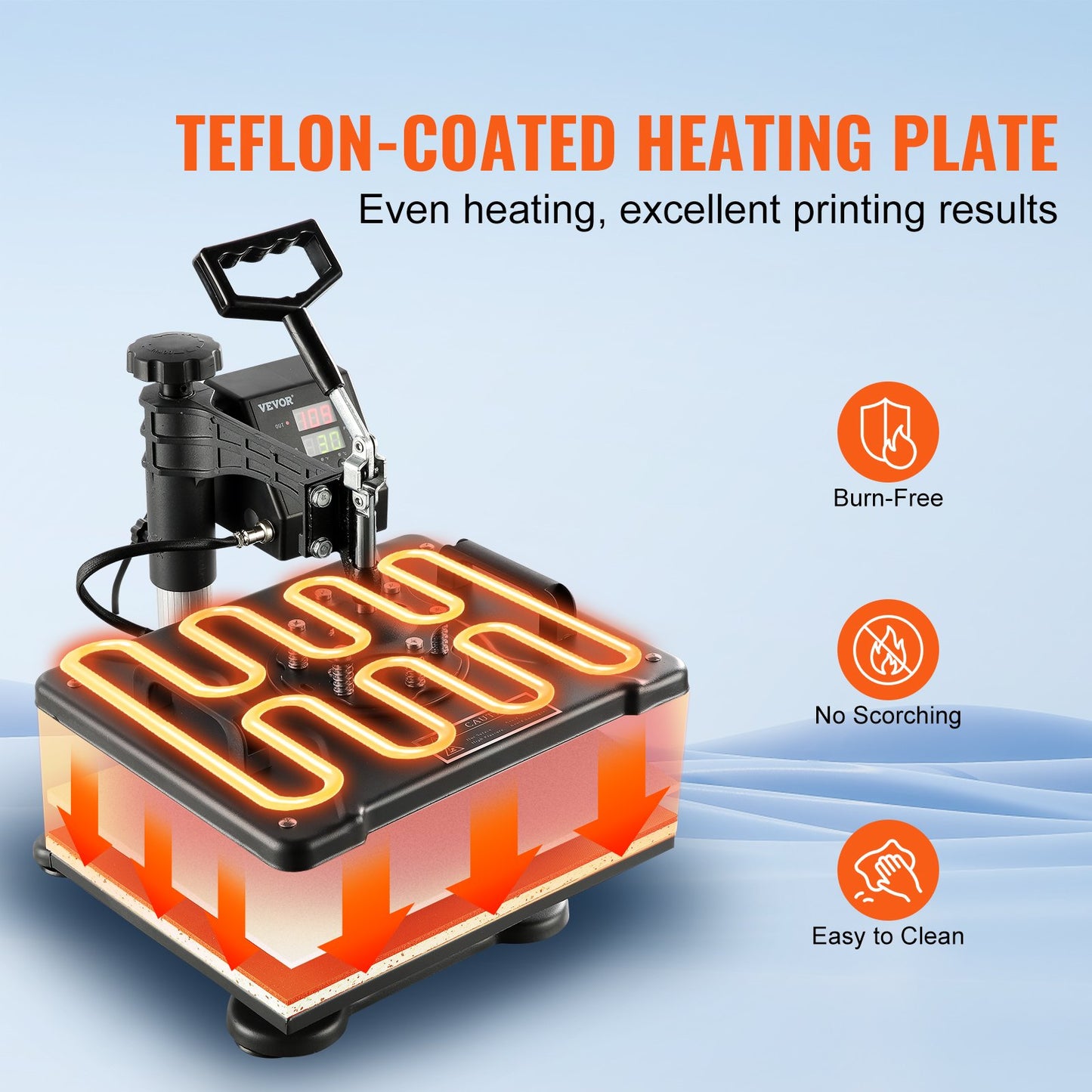 VEV värmepress 8 i 1 värmepressmaskin 38x30cm T-shirtpress muggtryckmaskin multifunktionell värmeöverföringsmaskin för T-shirt mugg hattplatta sublimeringstryck