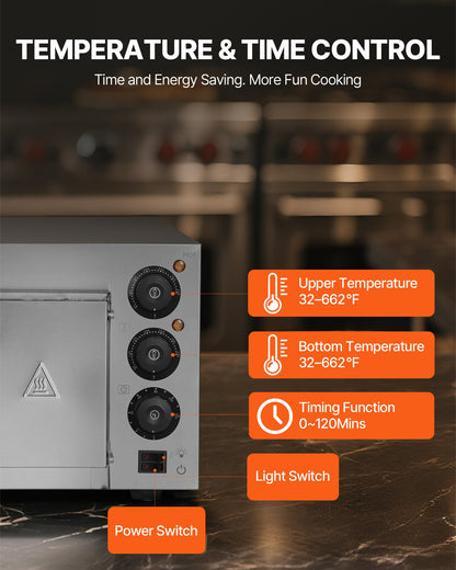 Commercial Countertop Pizza Oven Electric Pizza Oven for 40.6 cm Pizza Indoor