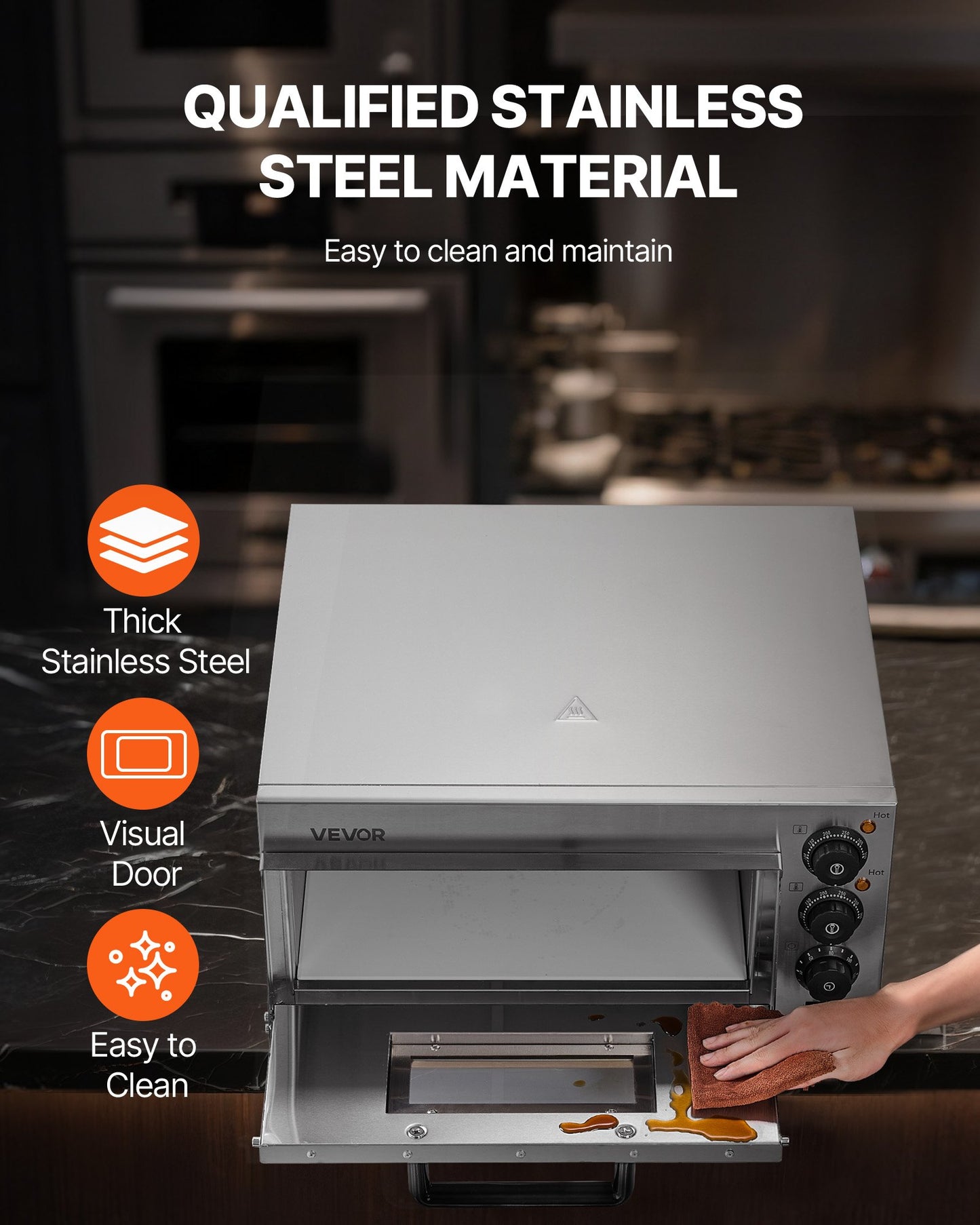 Commercial Countertop Pizza Oven Electric Pizza Oven for 40.6 cm Pizza Indoor