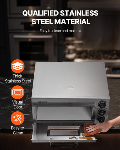 Commercial Countertop Pizza Oven Electric Pizza Oven for 40.6 cm Pizza Indoor