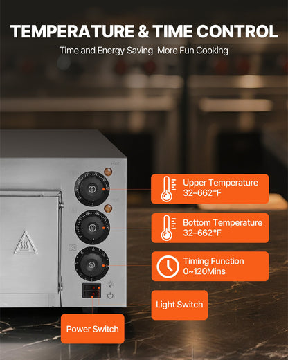 Commercial Countertop Pizza Oven Electric Pizza Oven for 35.56 cm Pizza Indoor