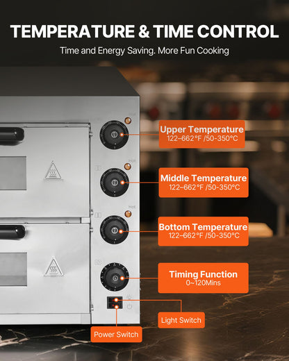 Commercial Countertop Pizza Oven Electric Pizza Oven for 40.6 cm Pizza Indoor