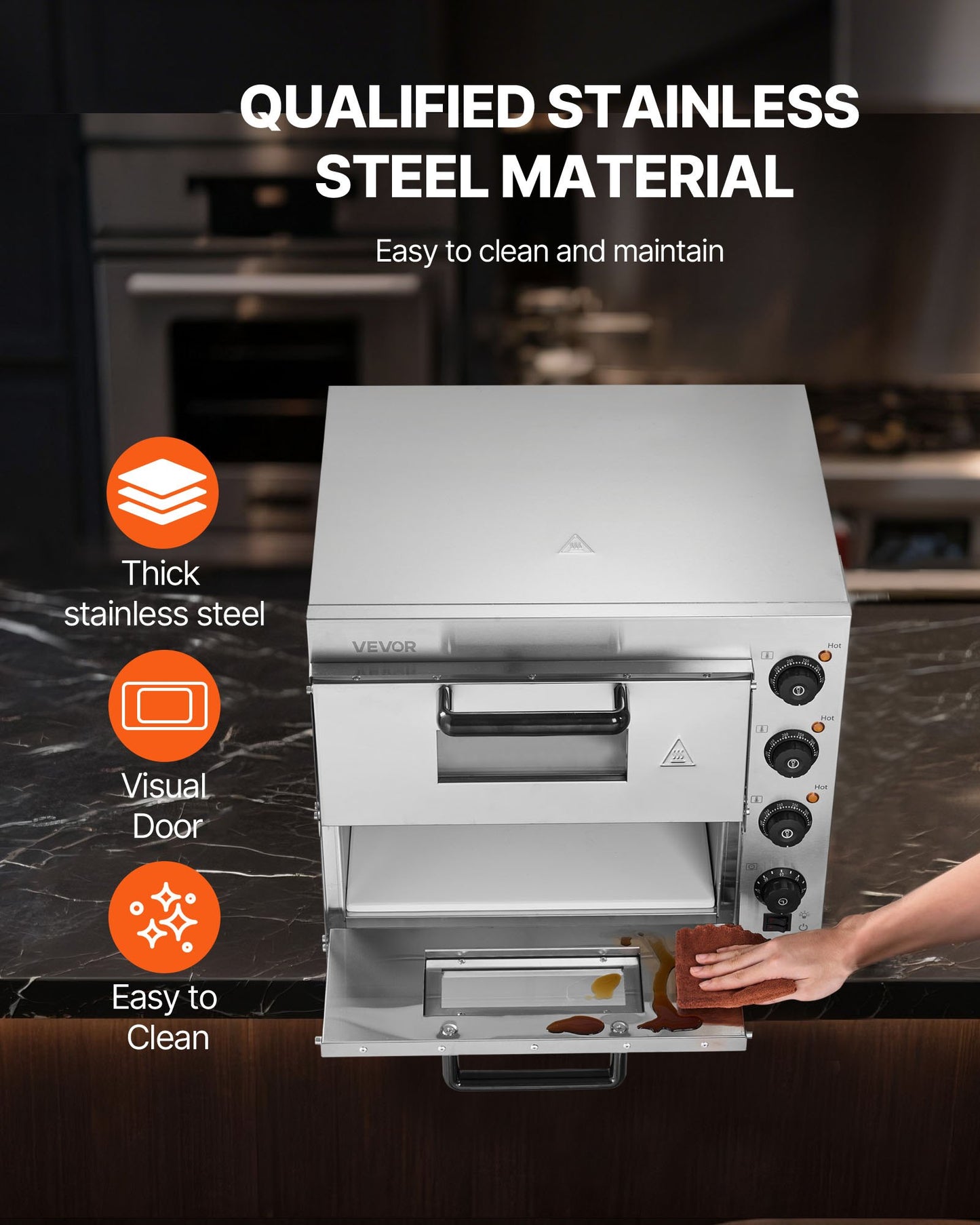 Commercial Countertop Pizza Oven Electric Pizza Oven for 40.6 cm Pizza Indoor