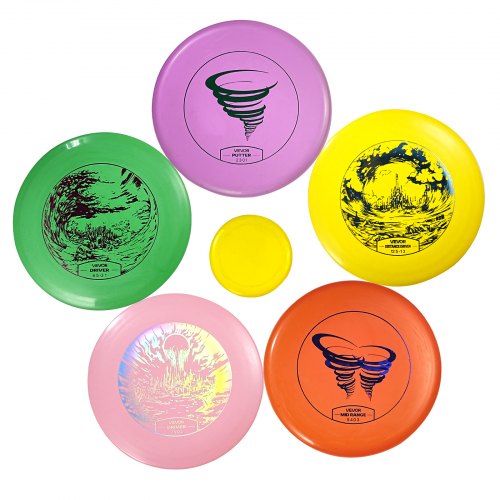 Discgolfset, 5 delar flygande diskar för nybörjare, discgolfstartset för helkroppsstyrketräning, med putter, mellanregister, driver, minimarkör, PDGA-godkänd för utomhusbruk, bakgård, gräsmatta, strand