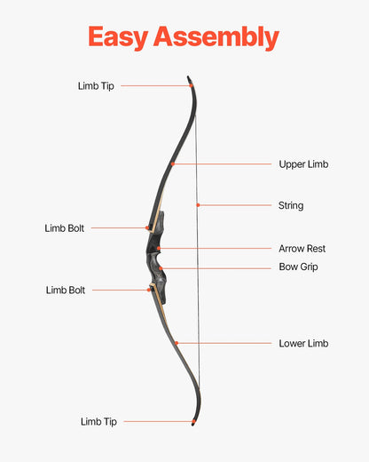 Recurve Bow and Arrows Kit, 60 inch Wooden Takedown Bows, Right Handed Ergonomic Archery Recurve Bow Package, Longbow for Outdoor Target Training Practice Hunting, Beginners to Advanced, 35 lbs