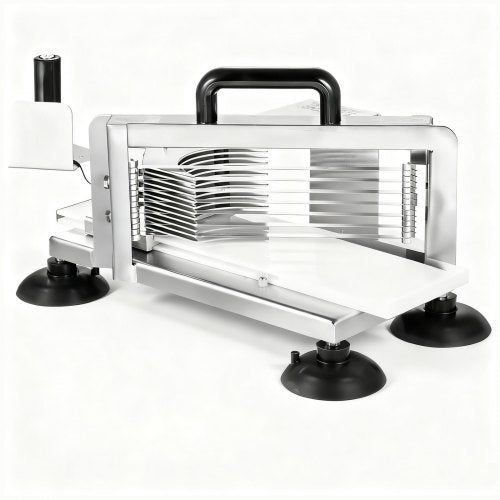 Kommersiell tomatskärare, 3/8 tums tomatskärare, kraftig tomatskärare i rostfritt stål, manuell tomatskärare med halkfria fötter, för att skära tomater, gurkor, bananer