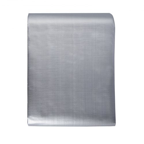 Tarp Waterproof 609.6 x 914.4 cm, Plastic Poly Tarp Cover 0.25 mm, Multi Purpose Tear UV and Temperature Resistant Outdoor Tarpaulin with High Durability Reinforced Grommets (Silver/Brown)