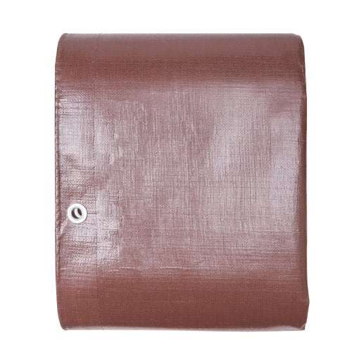 Tarp 609.6 x 1219.2 cm 0.41 mm Extra Thick, Waterproof Poly Plastic Tarps Cover, Multi-Purpose Outdoor Tarpaulin with Grommets & Reinforced Edges for Truck, RV, Boat, Camping (Brown)