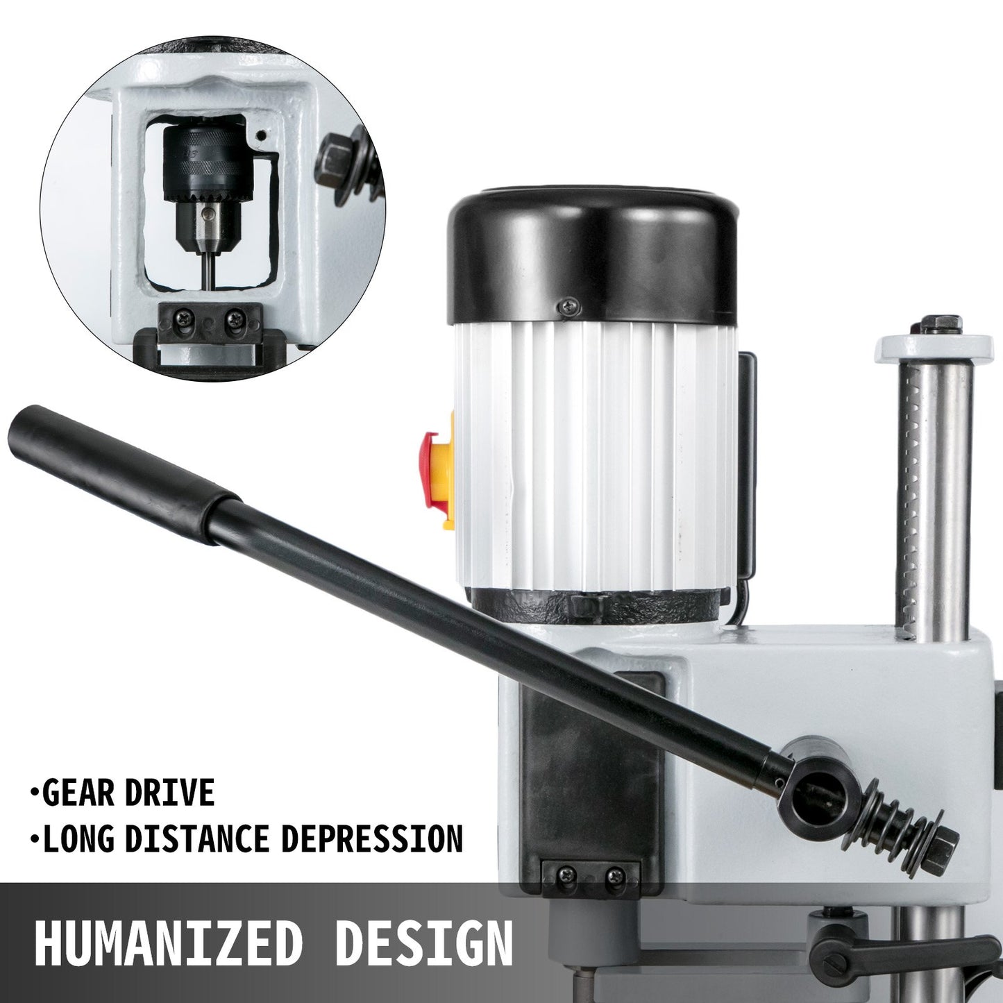 Bench Morticer 373 W(1/2 HP) 1400RPM Benchtop Drill Presses 13mm Chuck Capacity Benchtop Mortising Machine 27 kg(60 Pounds) Weigh For Cutting Wooden Mortises Internal grinding Metal Drilling