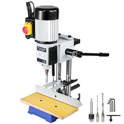 Woodworking Mortise Machine, 750W 2800RPM Powermatic Mortiser, Hollow Mortise With Chisel Bit Sets, Benchtop Mortising Machine, For Making Round Holes or Square Holes In Wood