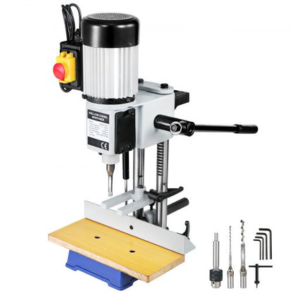 Träbearbetningsmaskin för mortisering, 550W 2800 RPM Powermatic mortiser, ihålig mortiser med mejselbitssatser, bänkmonterad mortisermaskin, för att göra runda hål eller fyrkantiga hål i trä