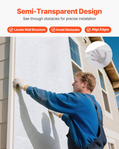 House Wrap, 2740 x 22860 mm, 0.13 mm Thick Vapor Barrier, Heavy Duty Plastic Sheeting for Tear-resistant, Drop Cloth Vapor Barrier Covering for Residential & Commercial Construction, White