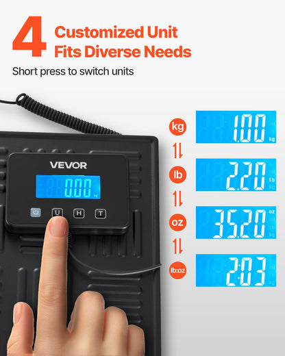 Digital Postal Scale, 20 g/100 g Dual Accuracy, 300 kg Commercial Weight Scale with Hold/Tare Function & LCD Display, Fit for Packages, Postage, Luggage, Battery & Charging Cable Included