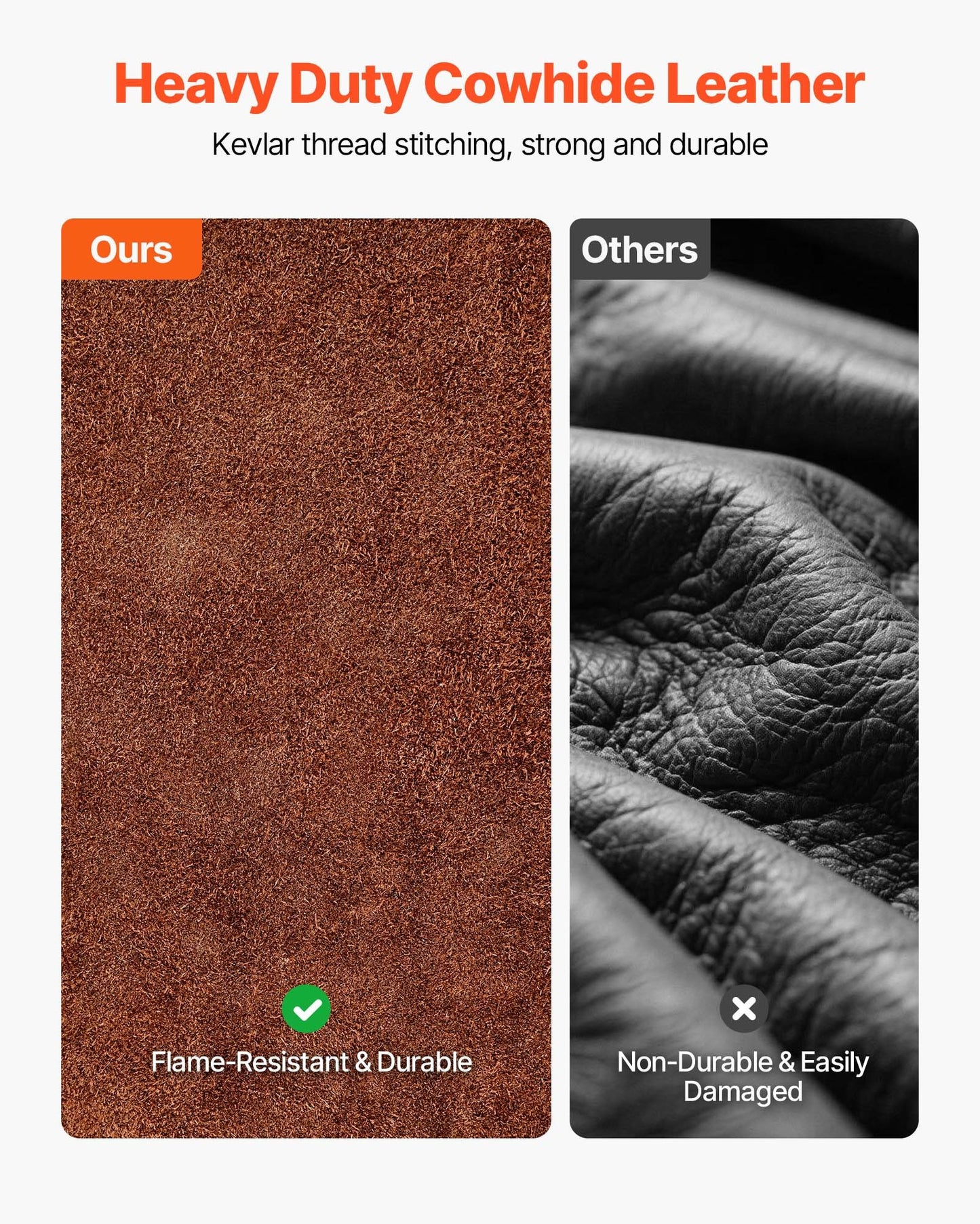 Svetsförkläde i läder med delade ben, kraftiga flamskyddade svetsbyxor i kohud för män och kvinnor, värmebeständigt säkerhetsförkläde med 3 fickor för träbearbetning, trädgårdsarbete, smedja, storlek M